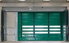 Porta rapida ad impacchettamento automatico E13 colore verde vista frontale